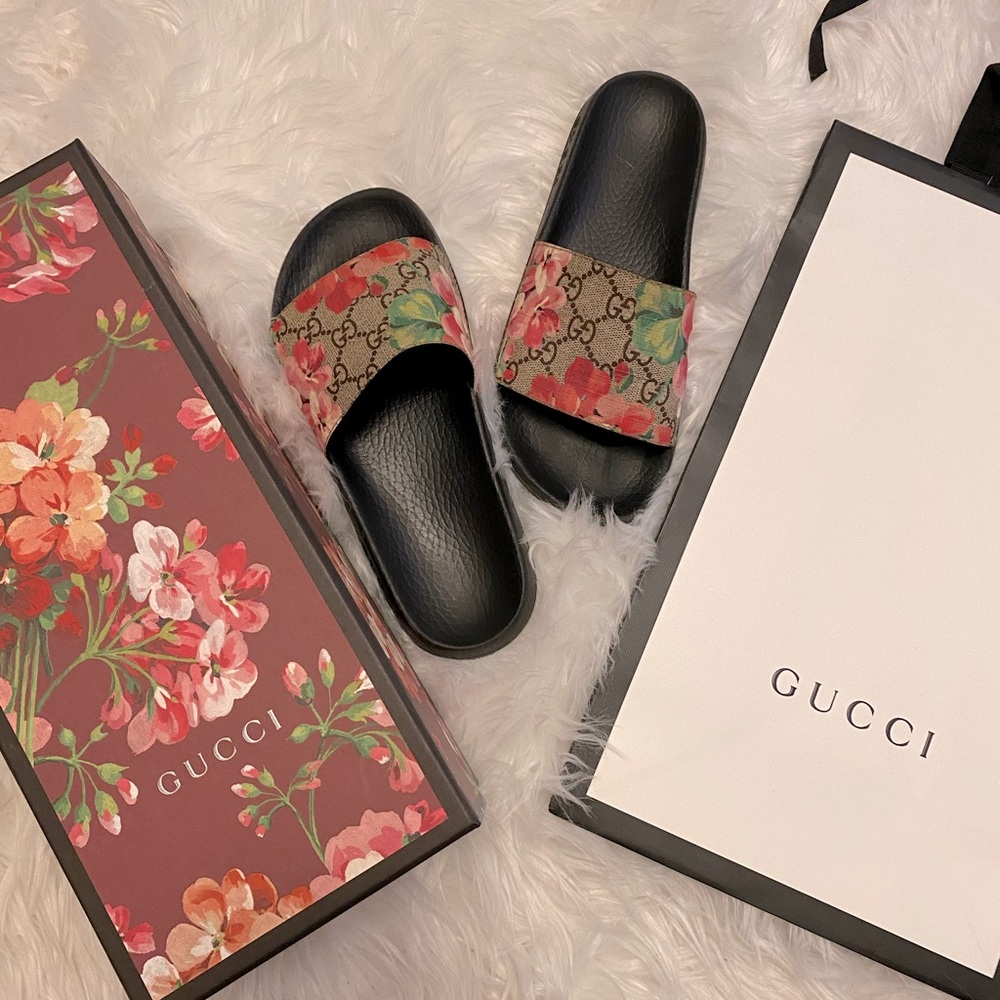 Gucci floral slides